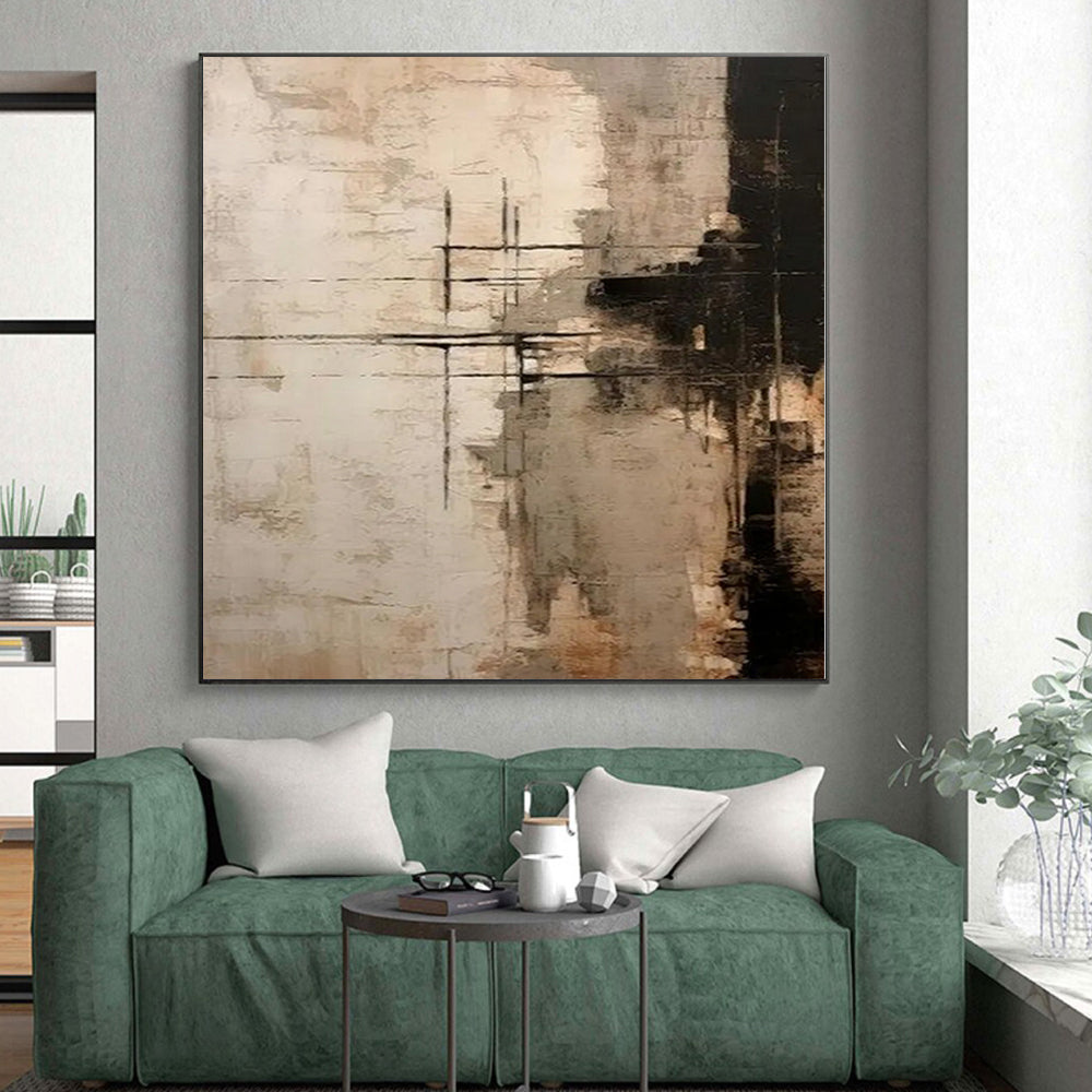 Custom Oversized Abstract Canvas for Family Game Room Feature Walls