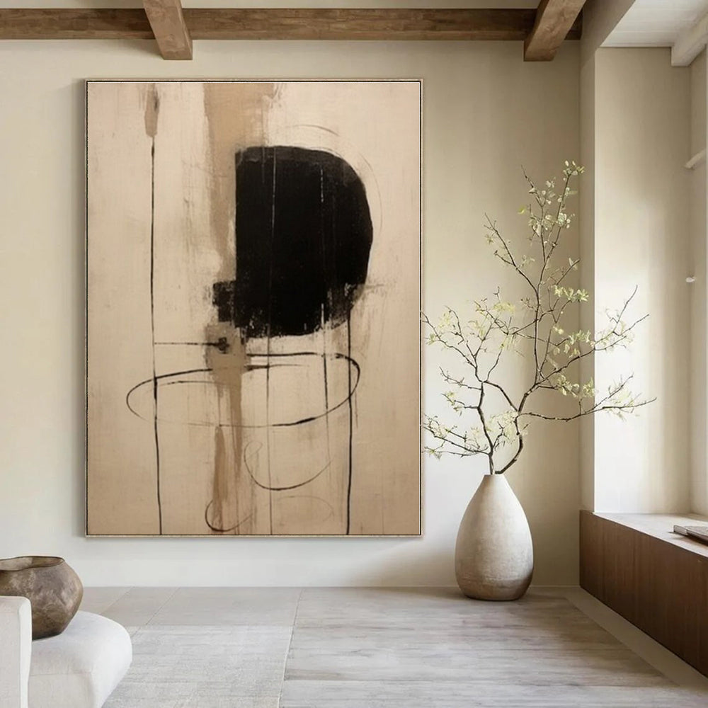 Large Hand-Painted Contemporary Abstract Wall Art for Office Copy Rooms