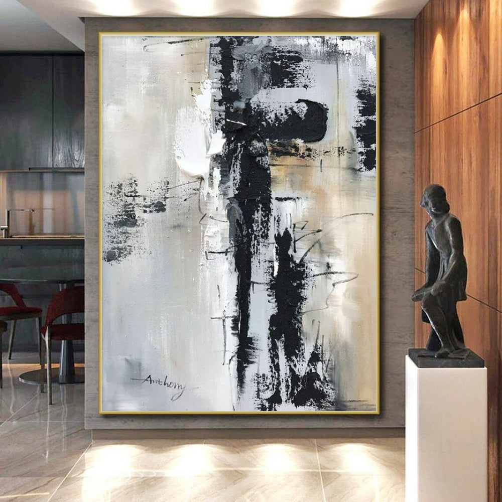 Oversized Modern Abstract Canvas for Reading Nook Relaxing Atmosphere