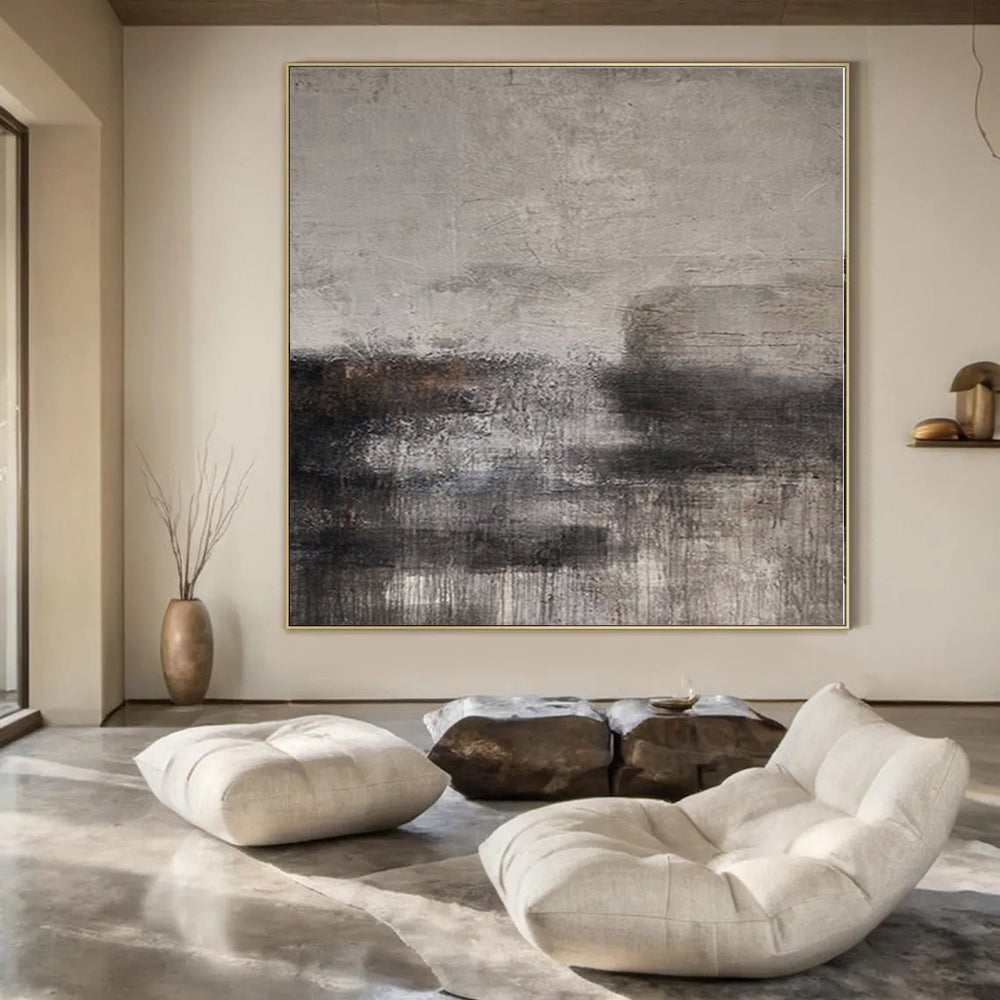 Monumental Handcrafted Abstract Canvas for Cultural Center Atriums