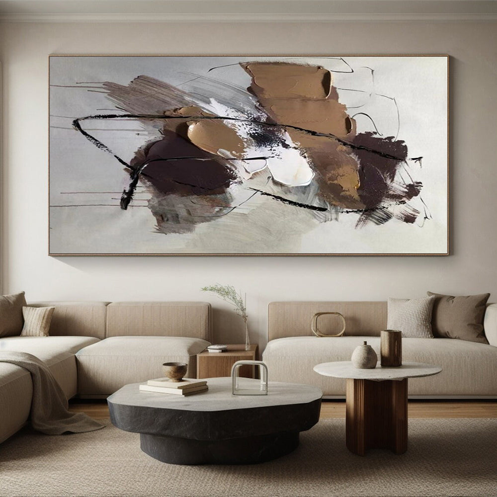 Large-Scale Modern Abstract Art for Attic Living Space Character Building