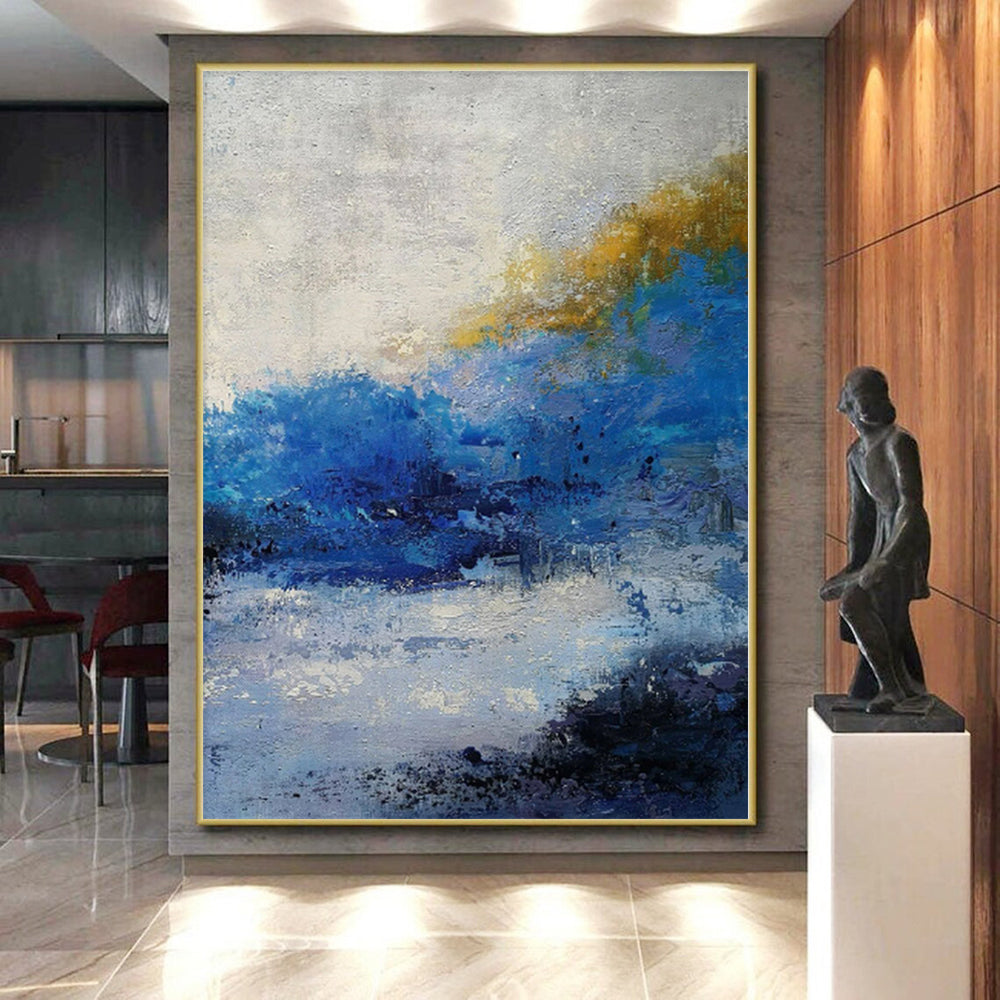 Extra-Large Custom Abstract Canvas for Family Room Feature Wall