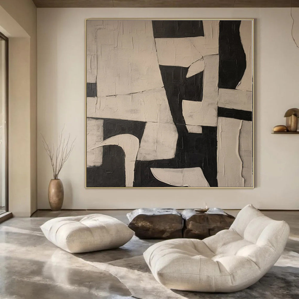 Immense Hand-Painted Abstract Wall Art for Co-Living Space Common Areas