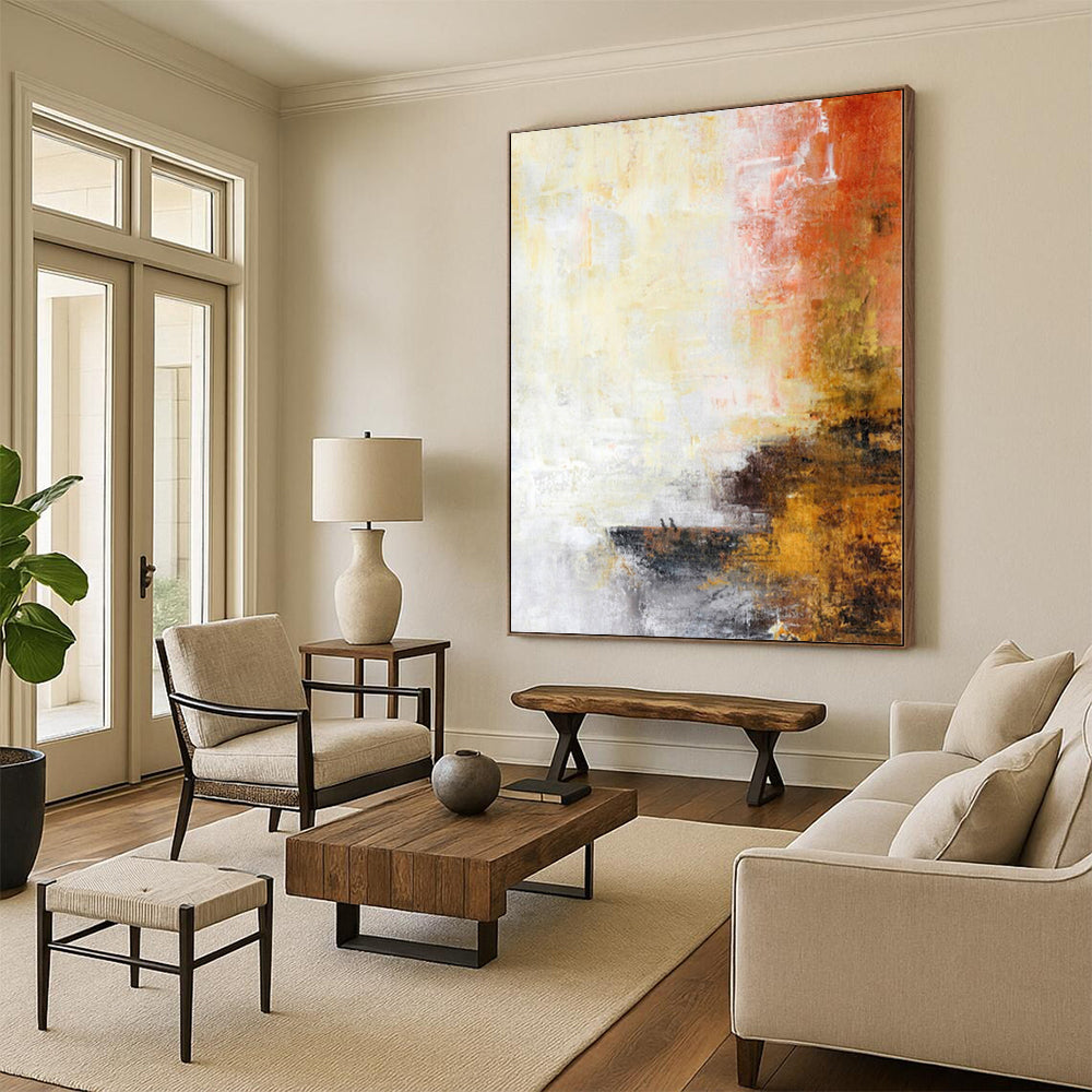 Oversized Abstract Texture Painting - Made to Order Mixed Media for Boutique Hotel Suites