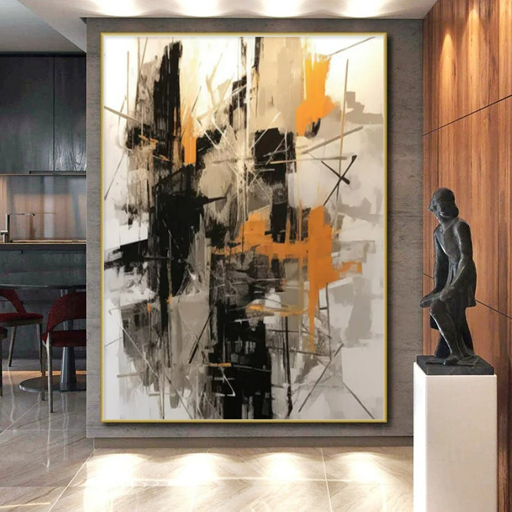 Oversized Contemporary Abstract Wall Art for Kitchen Island Visual Accent