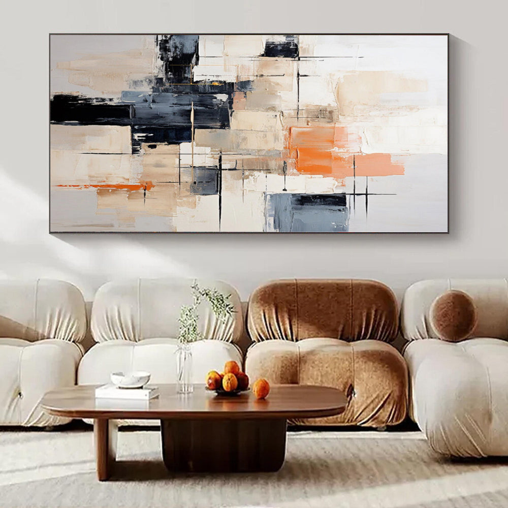 Grand Abstract Painting for Meditation Yurts - Hand-Painted Acrylic on Linen