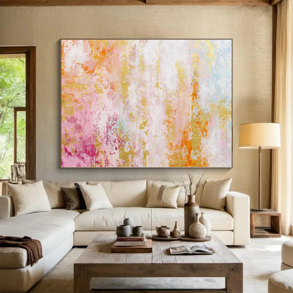 Custom Extra Large Abstract Zen Garden - Hand-Painted Gouache for Meditation Retreats