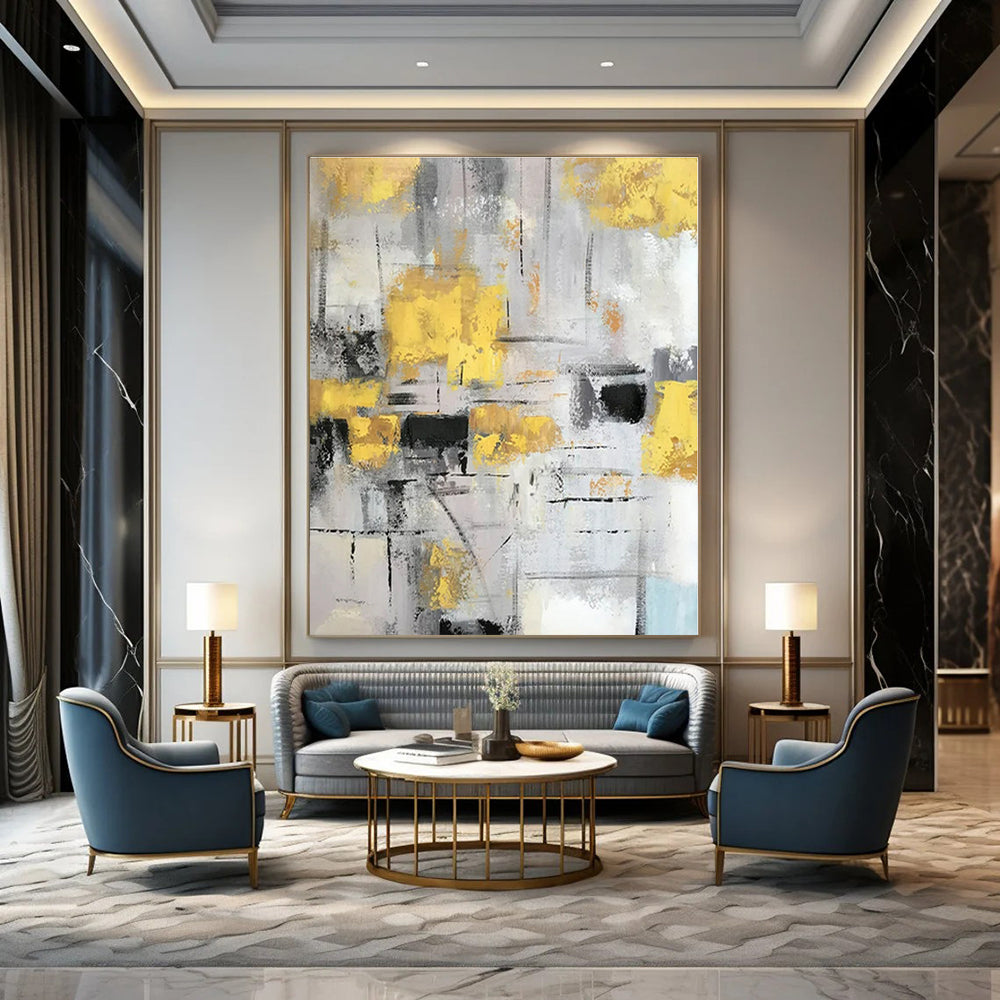 Large Custom Hand-Painted Abstract Wall Decor for Office Print Rooms