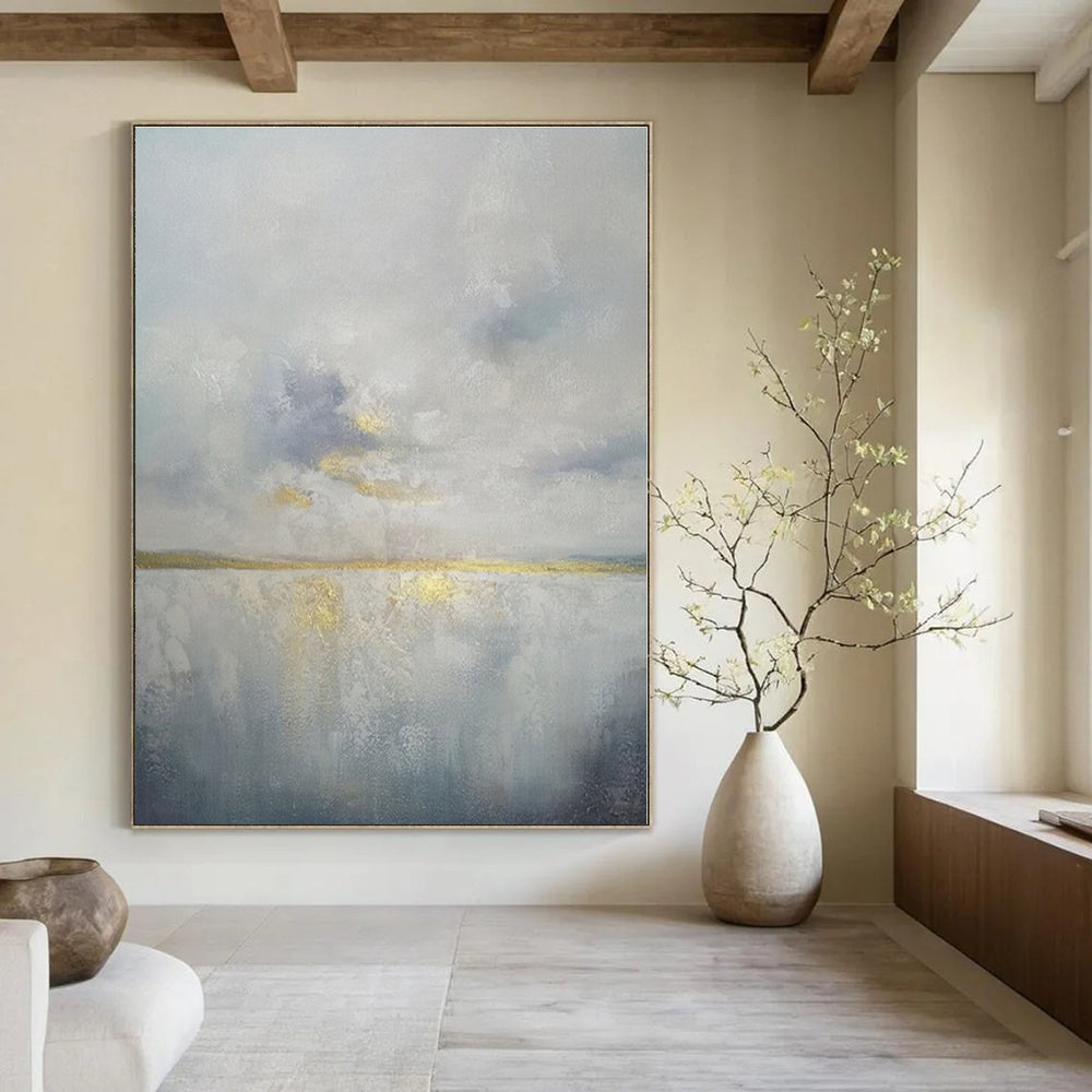 Large-Scale Custom Hand-Painted Abstract Art for Hallway & Entryway