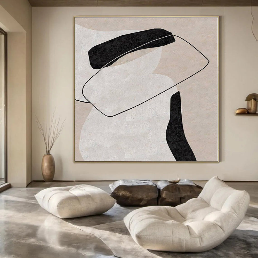 Large Hand-Painted Contemporary Abstract Wall Art for Living Room Coffee Table Vignettes