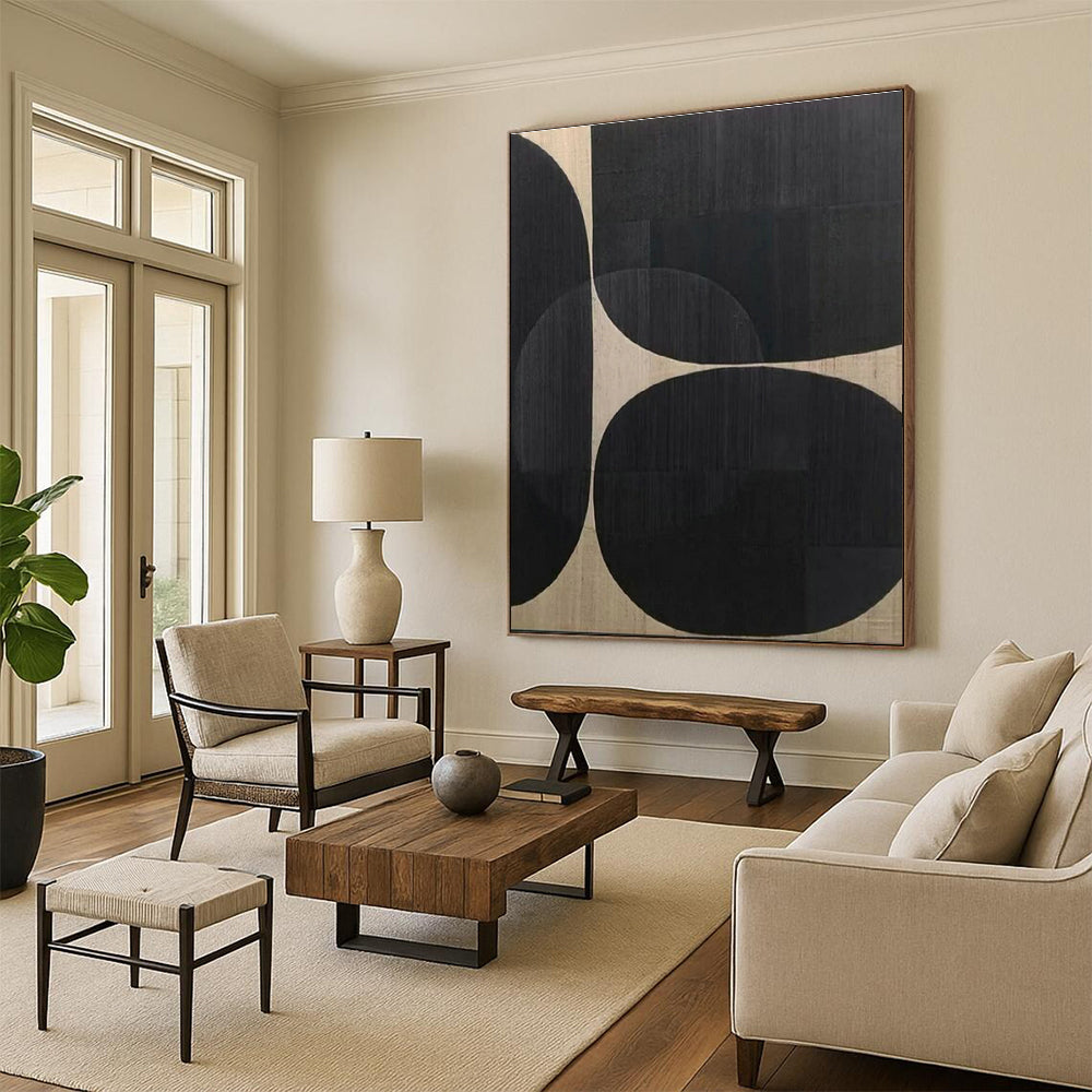 Custom Oversized Hand-Painted Abstract Canvas for Attic Living Space Feature Wall LargeART0595