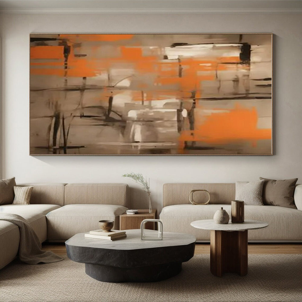 Gigantic Modern Abstract Painting for Dining Room Elegant Ambiance Enhancement