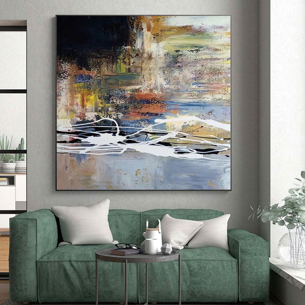 Immense Made-to-Order Abstract Canvas for Kitchen Breakfast Bar Feature Walls