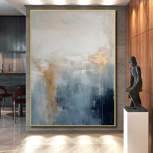 Monumental Custom Abstract Painting for Sunroom Skylight Walls
