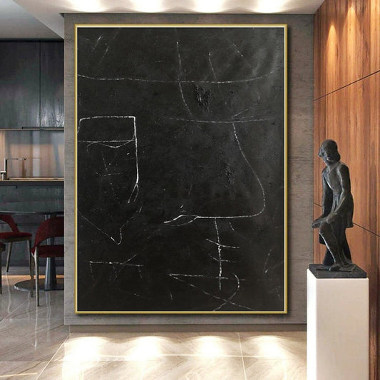 Vast Custom Abstract Painting for Sunroom Skylight Adjacent Wall