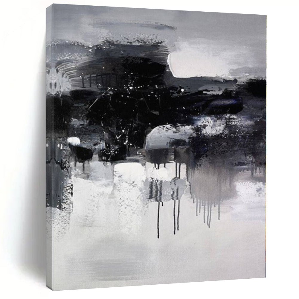 Huge Custom Abstract Painting for Home Library Bookshelf Wall