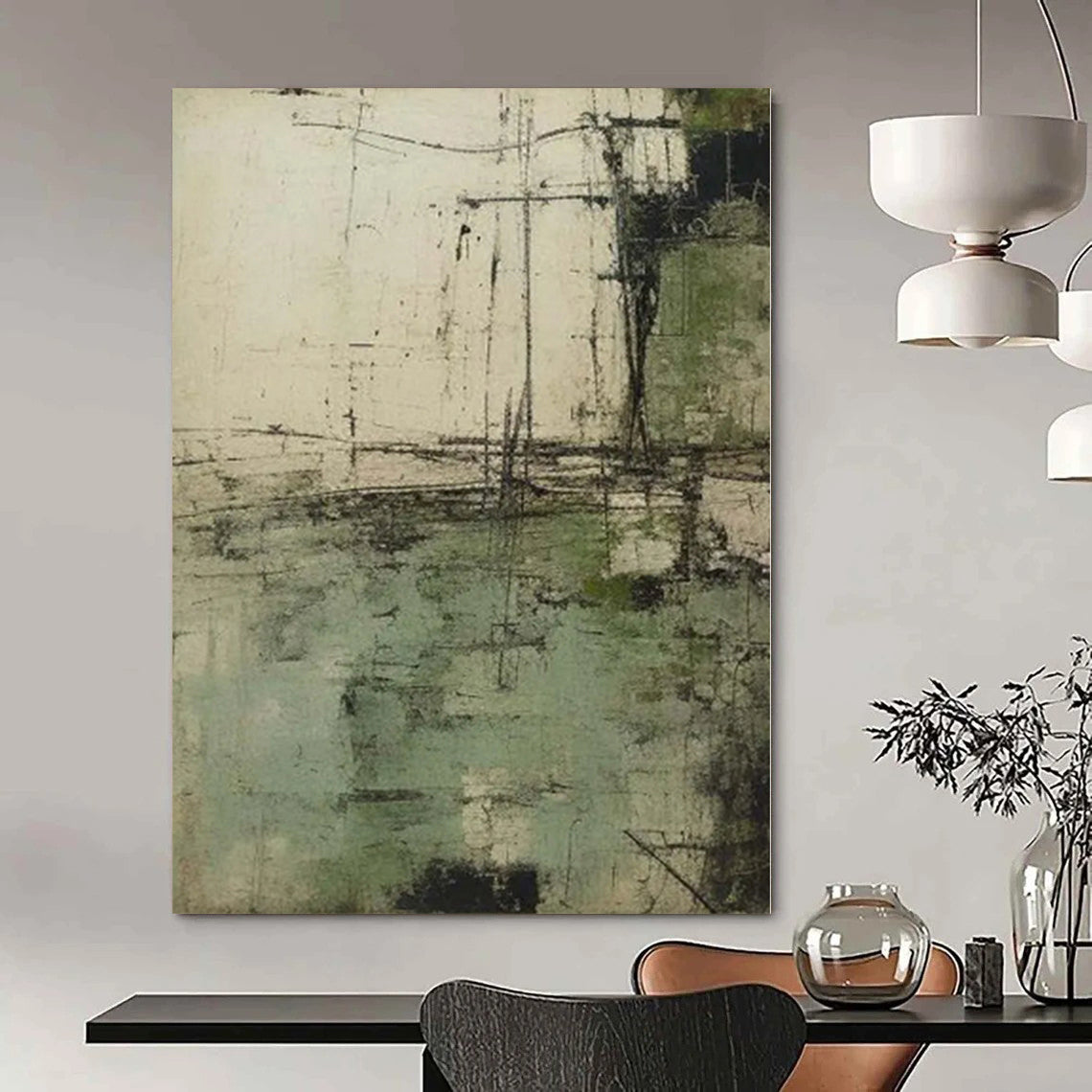 Monumental Abstract Art for Laundry Room Walls - Custom Mixed Media on Canvas