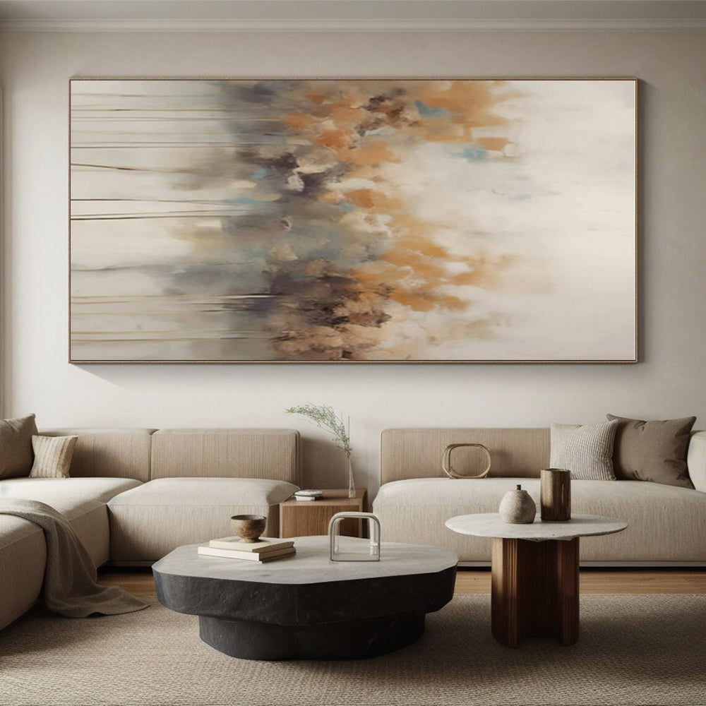Large-Scale Modern Abstract Wall Art for Bathroom Spa-Like Ambiance Creation