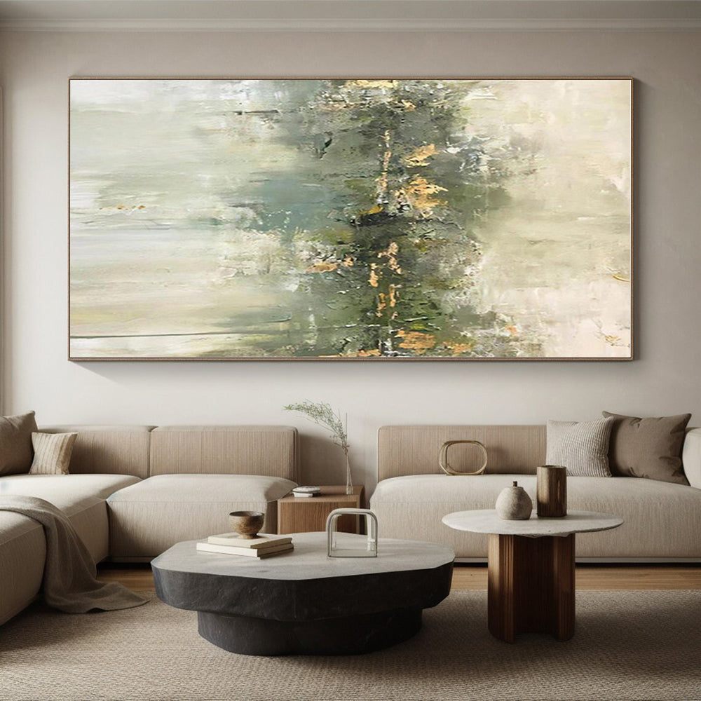 Huge Made-to-Order Abstract Painting for Living Room Bay Window Backdrop
