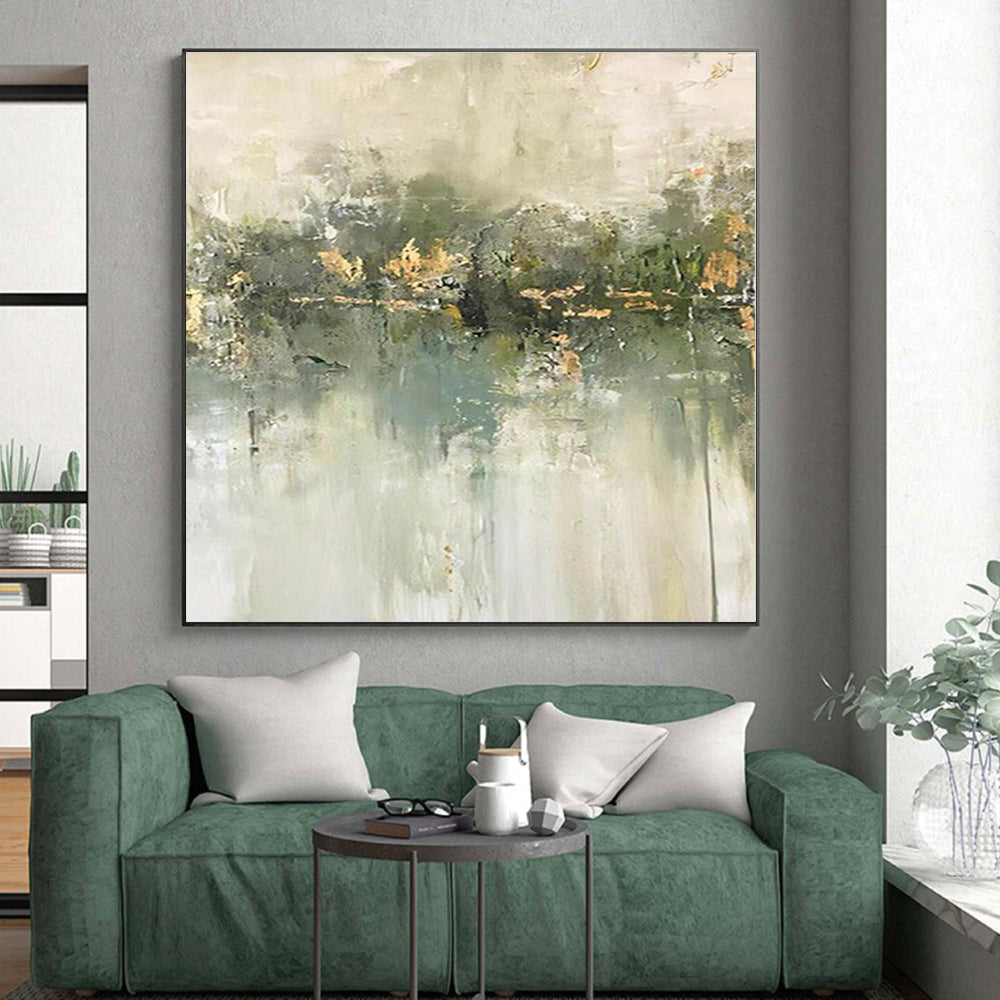 Huge Made-to-Order Abstract Painting for Living Room Bay Window Backdrop