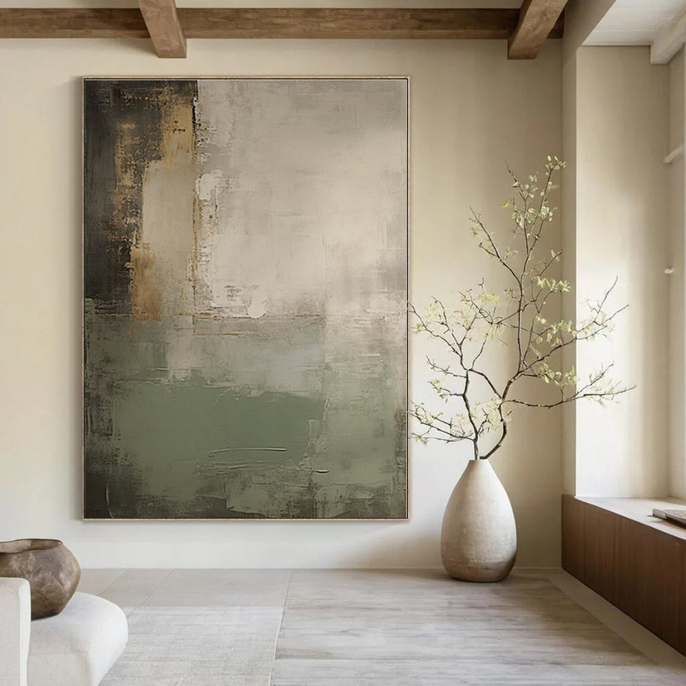 Oversized Custom Hand-Painted Abstract Mural for Living Room and Bar