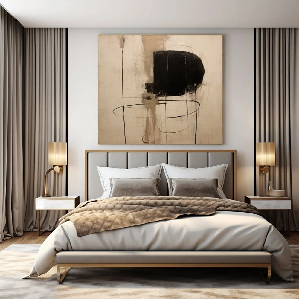 Large Hand-Painted Contemporary Abstract Wall Art for Office Copy Rooms