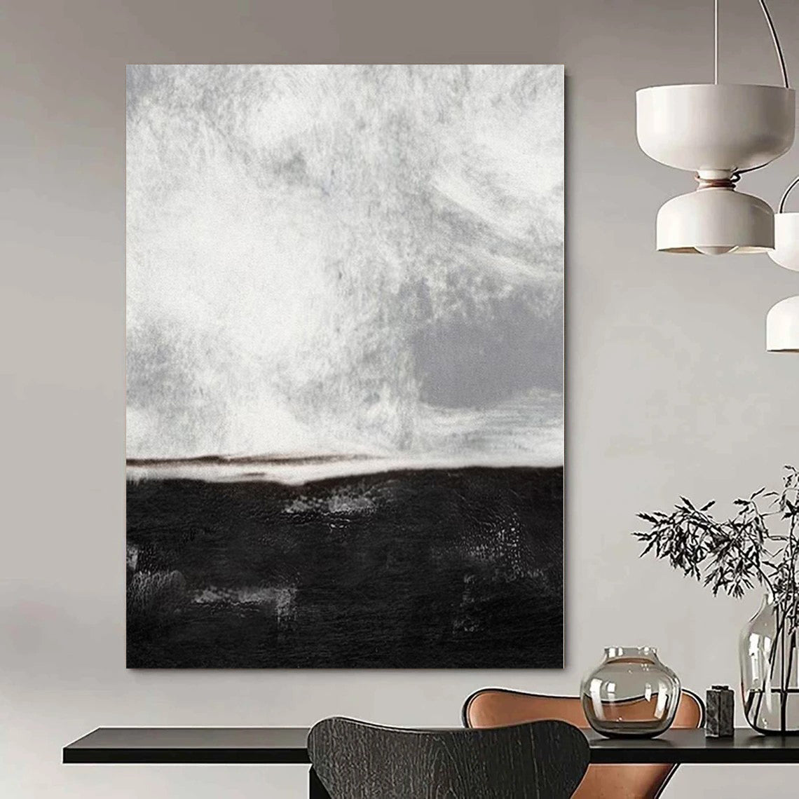 Dreamy Hand-Painted Abstract Wall Decor for Living Room Picture Windows