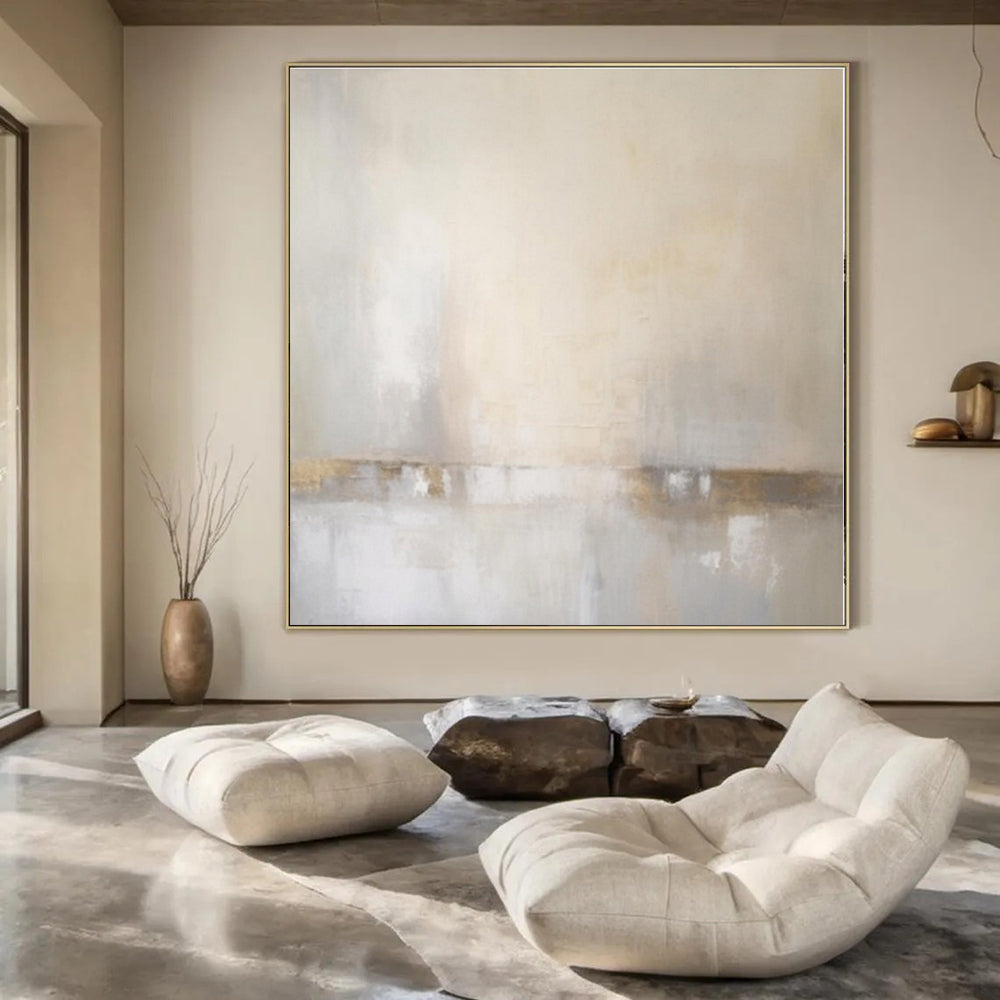 Custom Hand-Painted Abstract Mural for Open-Plan Office Zones