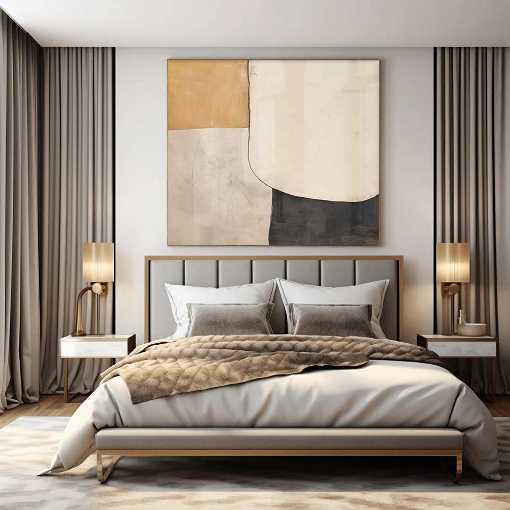 Large Hand-Painted Contemporary Abstract Wall Art for Family Home Mudrooms