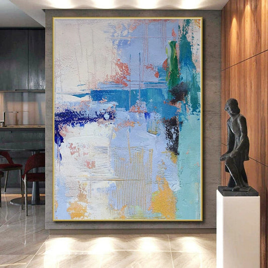 Oversized Abstract Wall Art for Sauna Steam Rooms - Commissioned Acrylic on Linen