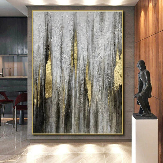 Giant Hand-Painted Abstract Canvas for Nursery Crib Canopy Areas