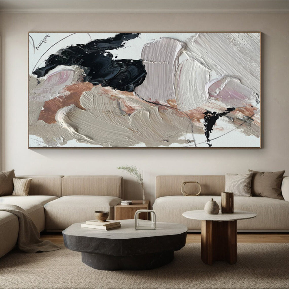 Tailored Extra-Huge Hand-Painted Abstract Canvas for Family Gathering Wall