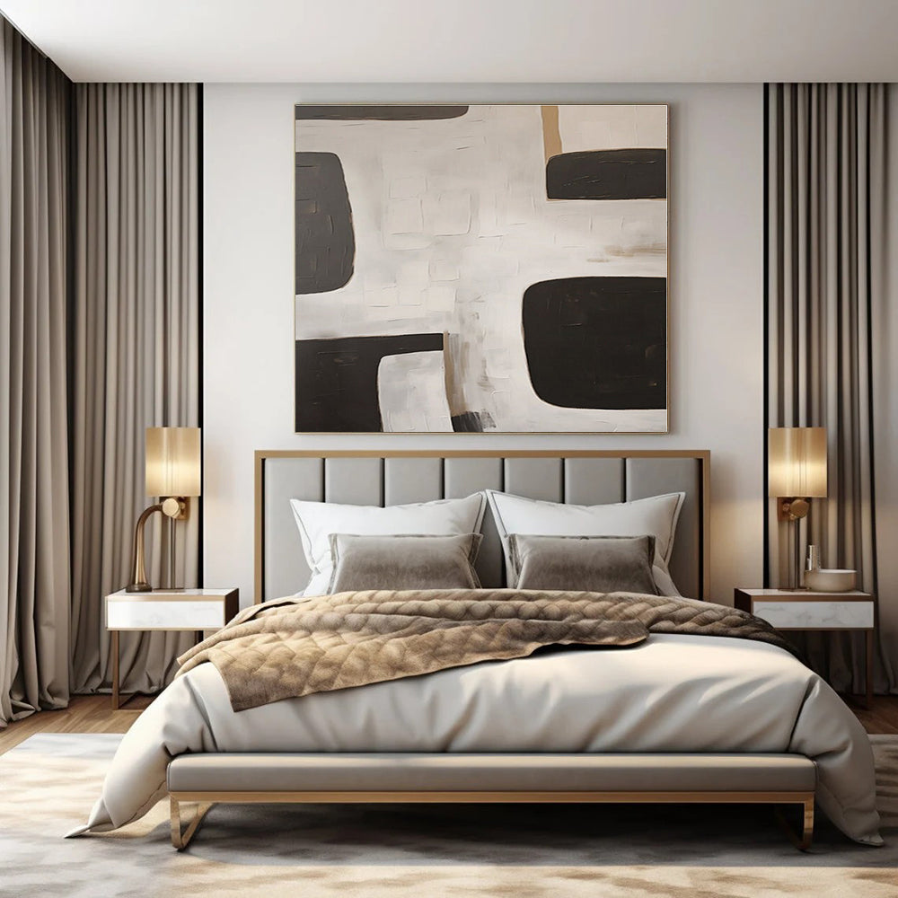 Custom Hand-Painted Abstract Art for Bedroom and Hotel Poolside Cabanas
