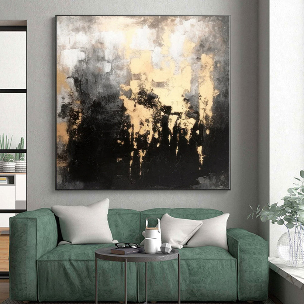 Grand Hand-Painted Abstract Painting for Hallway Picture Ledge Walls