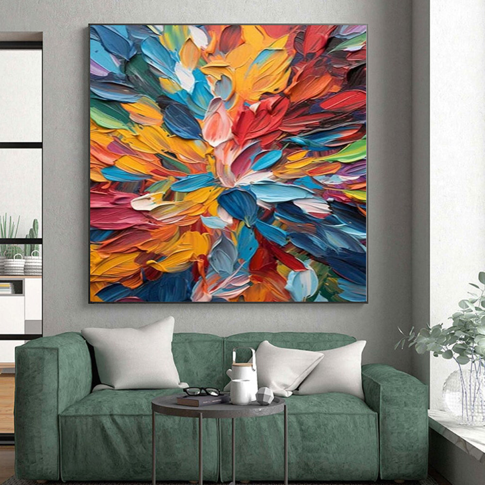 Large Abstract Canvas for Rabbit Hutch Interiors - Custom Acrylic on Linen