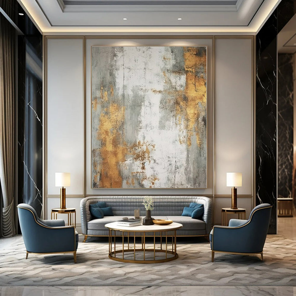 Hand-Painted Large Modern Abstract Wall Art for Office Cubicle Dividers
