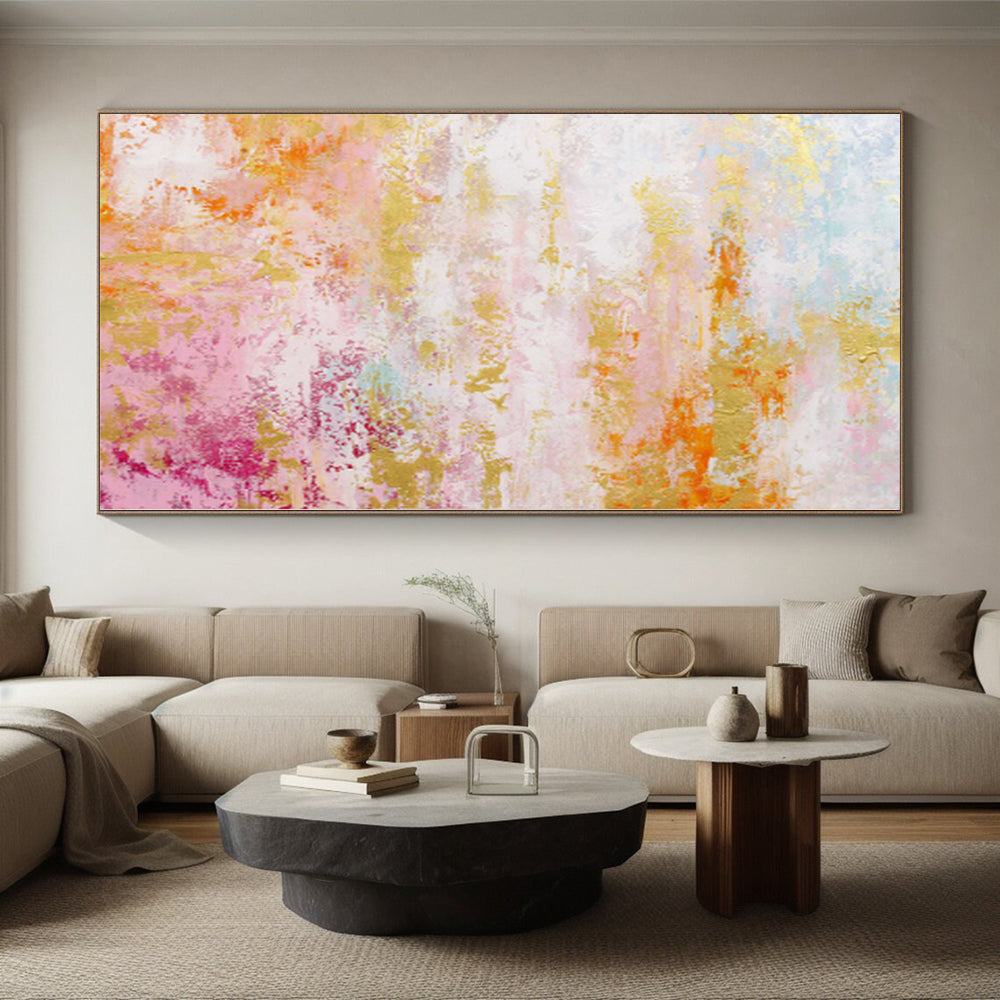Custom Extra Large Abstract Zen Garden - Hand-Painted Gouache for Meditation Retreats