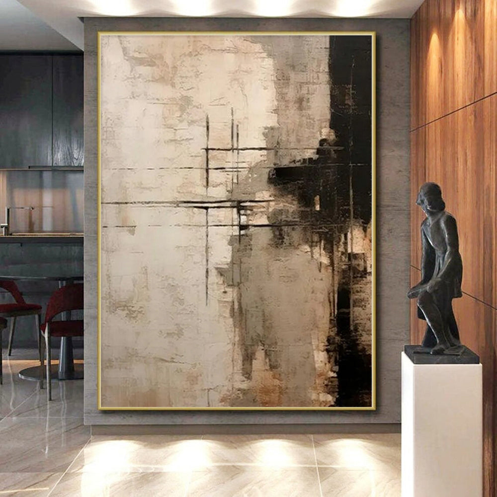 Custom Oversized Abstract Canvas for Family Game Room Feature Walls