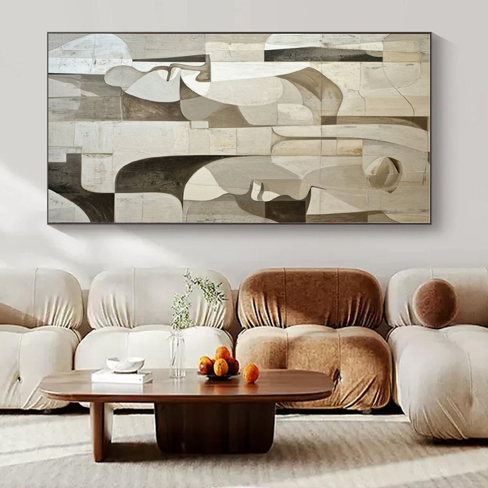 Oversized Custom Hand-Painted Abstract Canvas for Bar & Entryway