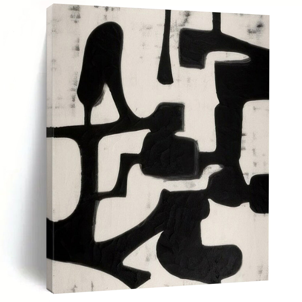 Large Hand-Painted Contemporary Abstract Wall Art for Family Home Reading Corners