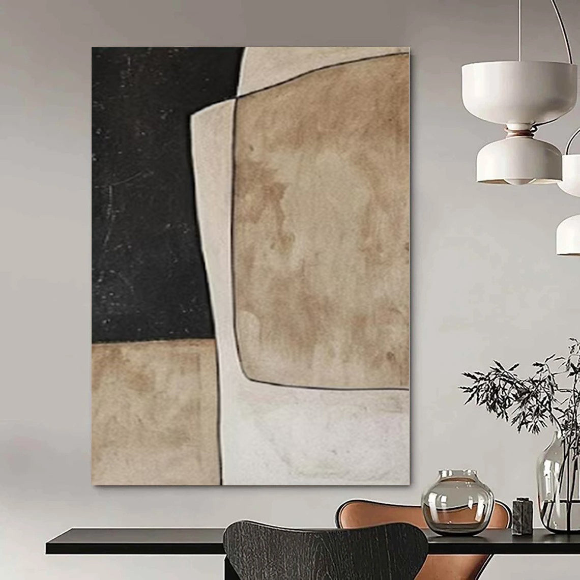 Extra-Huge Hand-Painted Modern Abstract Canvas for Family Home Pet Lounges