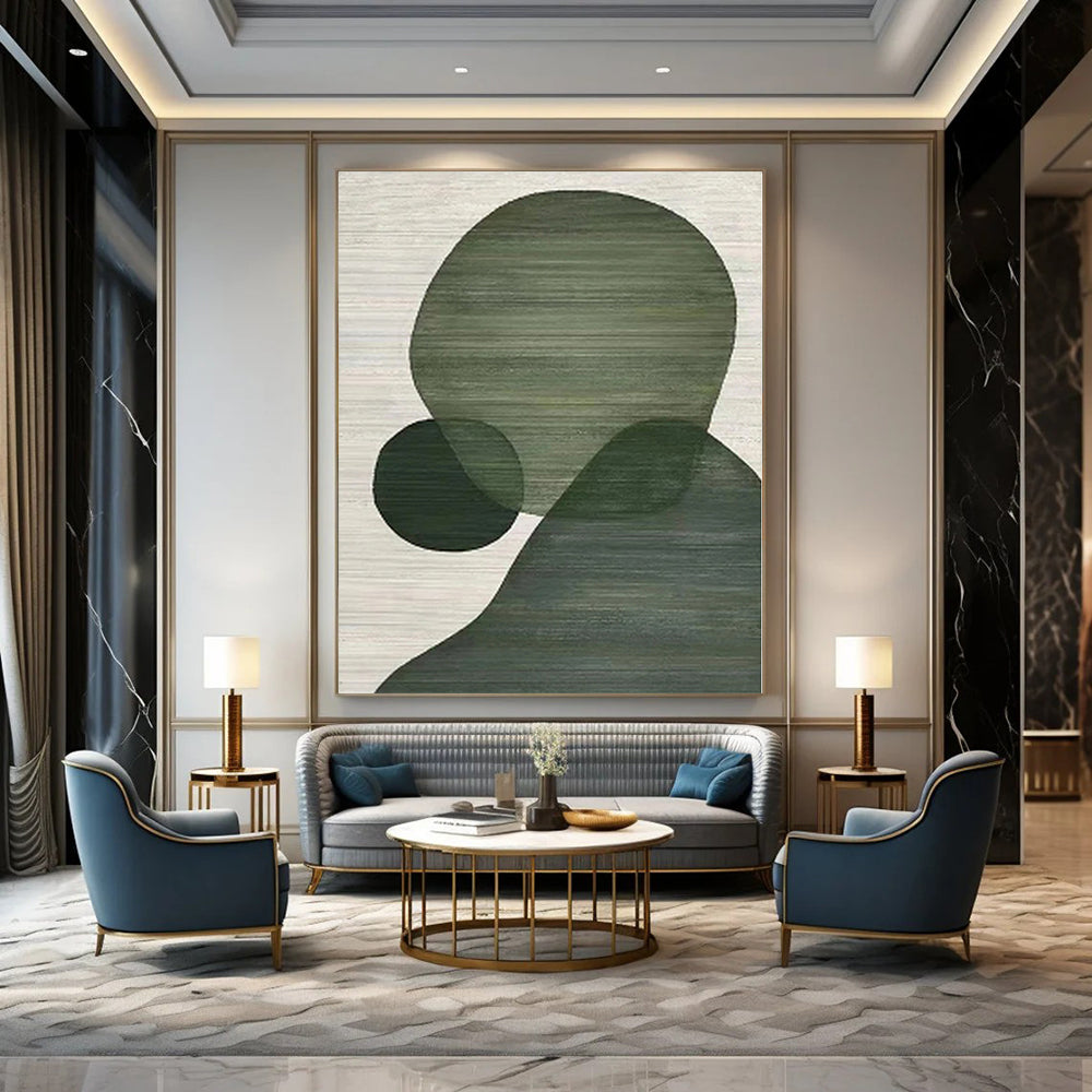 Large Abstract Canvas for Utility Room Interiors - Custom Mixed Media on Linen
