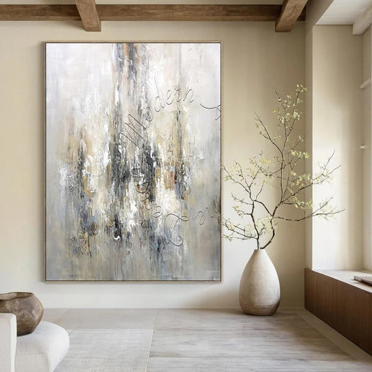 Hand-Painted Extra-Large Contemporary Abstract Painting for Luxury Hotel Ballrooms