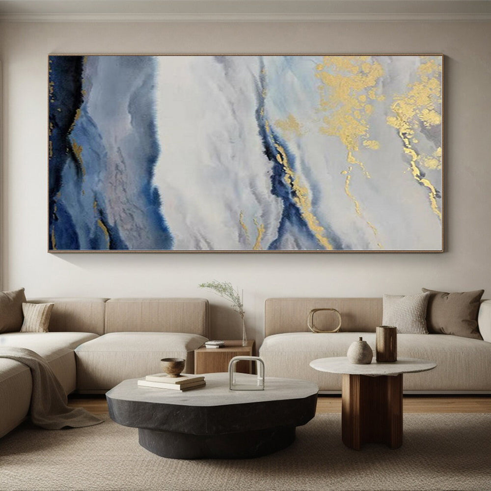 Custom Giant Hand-Painted Abstract Canvas for Bathroom Vanity Feature Wall LargeART0584