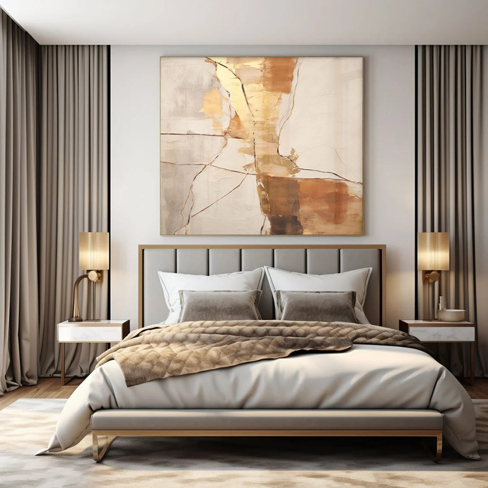 Huge Hand-Painted Contemporary Abstract Painting for Family Home Multi-Purpose Rooms