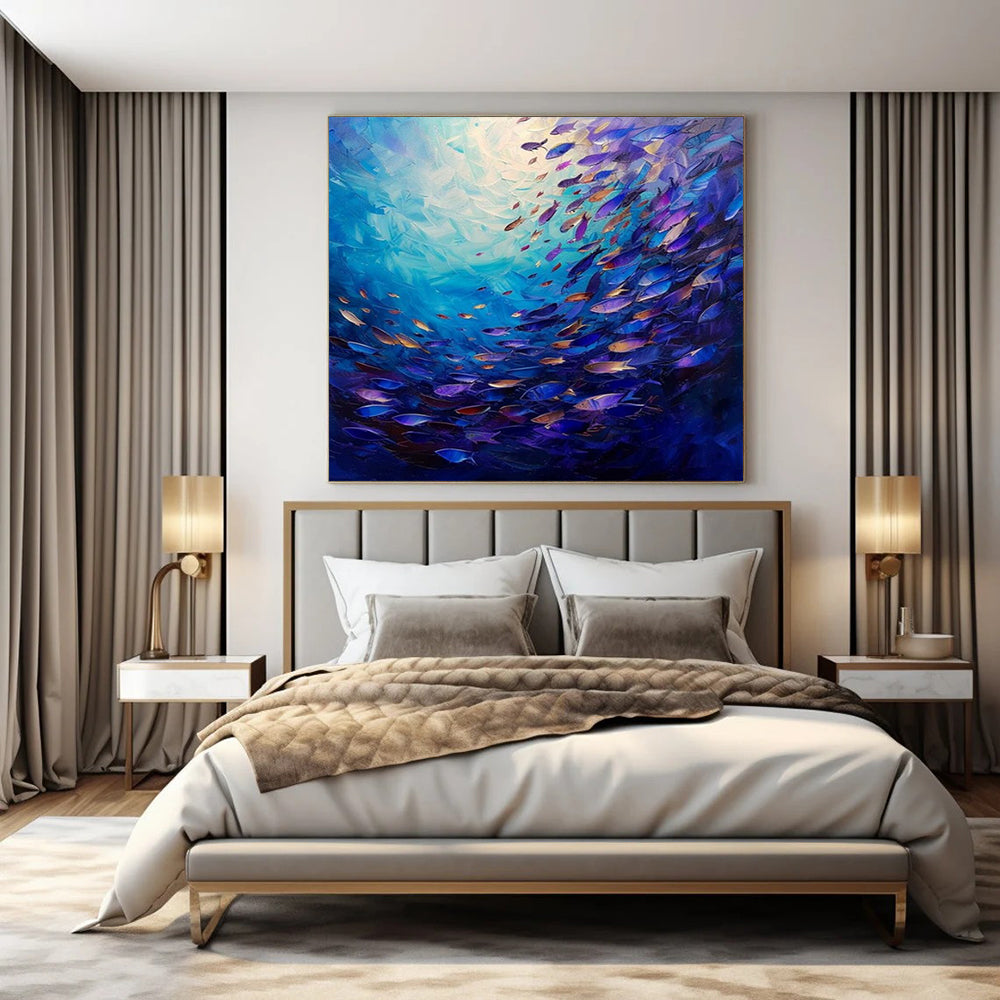 Gigantic Hand-Painted Modern Abstract Art for Family Home Library Reading Nooks