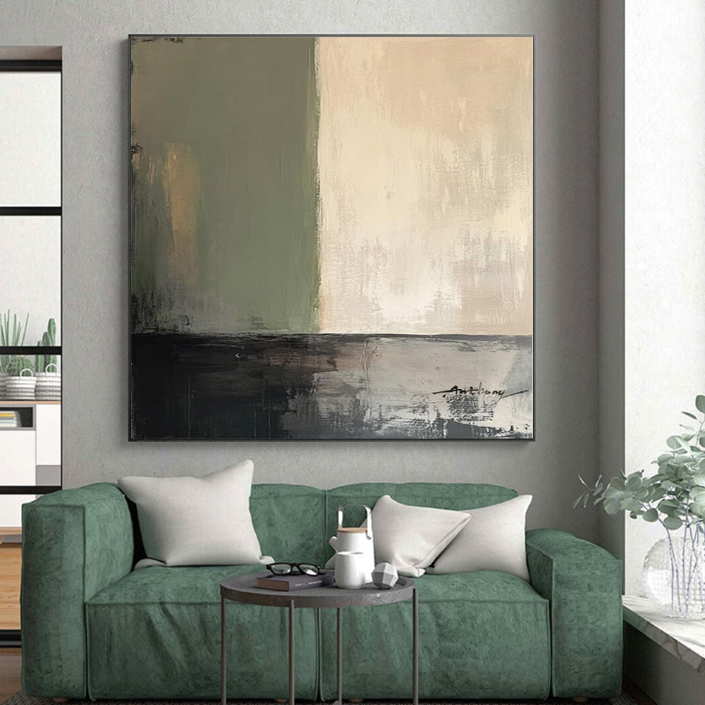 Made-to-Order Giant Hand-Painted Abstract Wall Art for Entryway Feature Wall