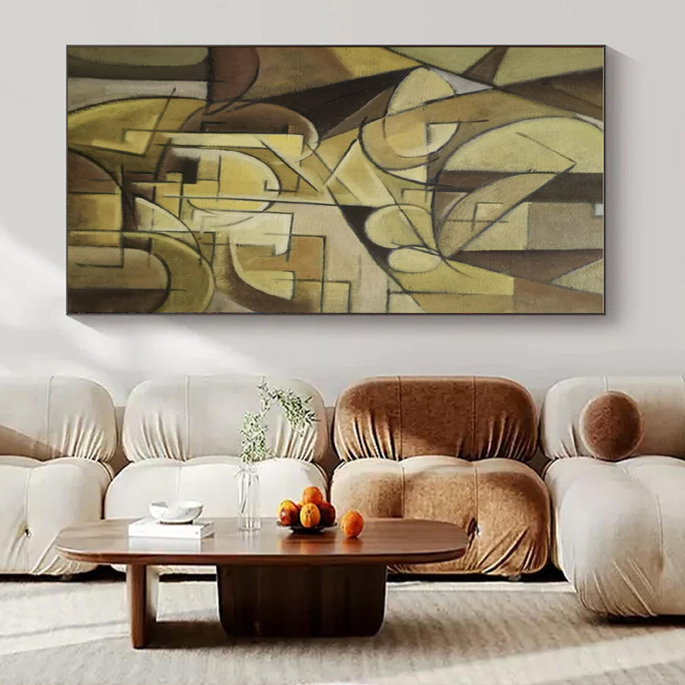 Custom Hand-Painted Abstract Canvas for Bar & Hotel Reception Areas