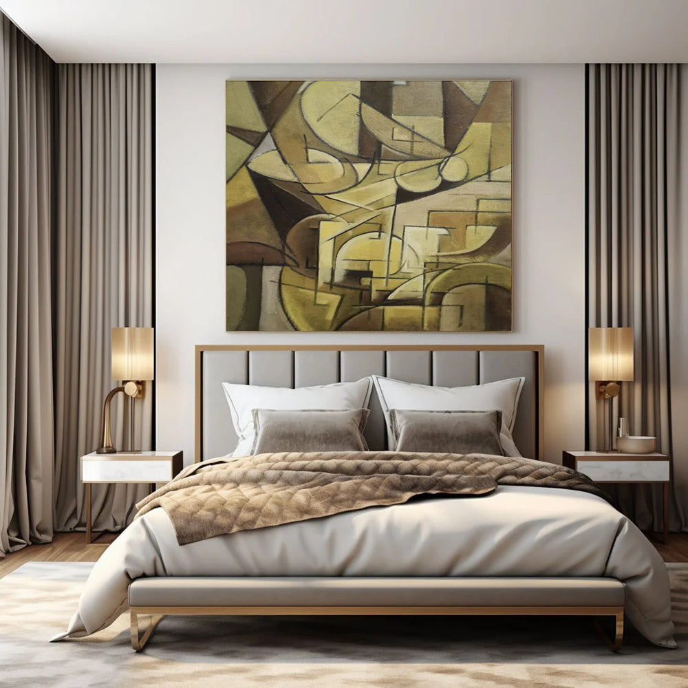 Custom Hand-Painted Abstract Canvas for Bar & Hotel Reception Areas