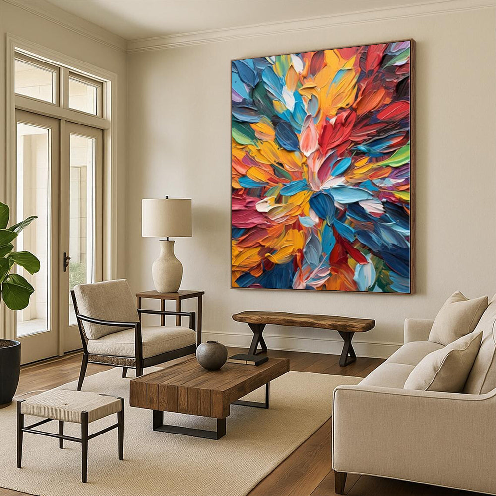 Large Abstract Canvas for Rabbit Hutch Interiors - Custom Acrylic on Linen